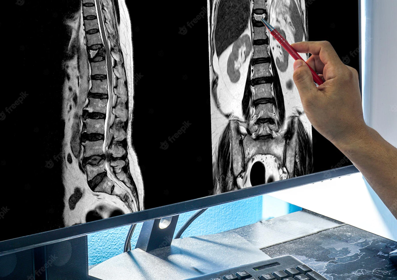 mri lumbar spine compression fracture bulging l1 2 doctor point lumbar spondylosis from l1 2 l5 s1 discs medical healthcare concept 34251 661
