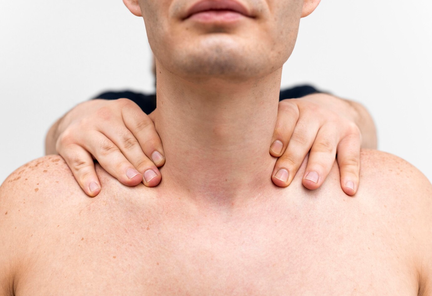 physiotherapist massaging man s neck 23 2148784695
