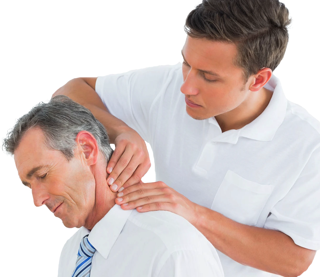 chiropractor doing a neck adjustment